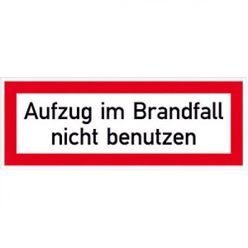 SafetyMarking® Brandschutzaufkleber "Aufzug im Brandfall nicht benutzen" rechteckig 14,8 x 5,2 cm