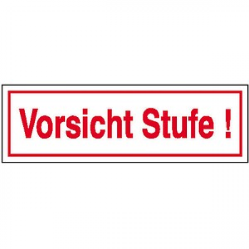 SafetyMarking® Hinweisaufkleber "Vorsicht Stufe!" rechteckig 25,0 x 7,0 cm