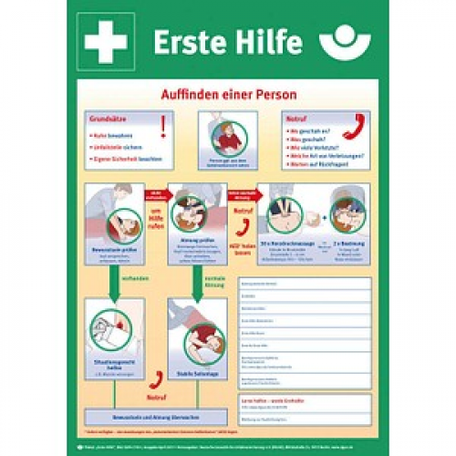 SafetyMarking® Rettungszeichen "Anleitung zur Ersten Hilfe" rechteckig 40,0 x 56,0 cm