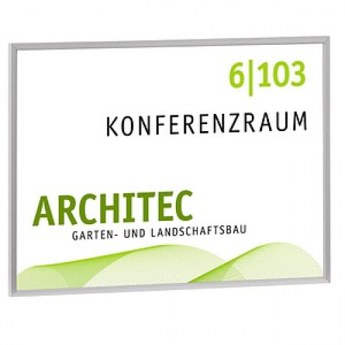 SignSystems® Türschild New Age Metall silber 15,0 x 11,0 cm