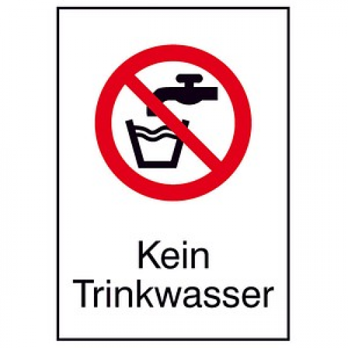 SafetyMarking® Verbotsaufkleber "Kein Trinkwasser" rechteckig 10,5 x 14,8 cm