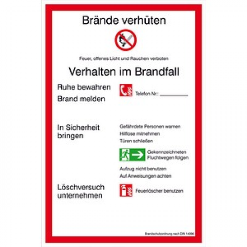 SafetyMarking® Brandschutzschild "Brandschutzordnung Teil A " rechteckig 20,0 x 30,0 cm