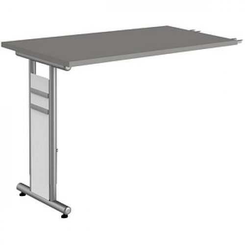 Kerkmann Anbautisch höhenverstellbar Priola grafit, silber rechteckig 100,0 x 60,0 x 68,0 - 82,0 cm