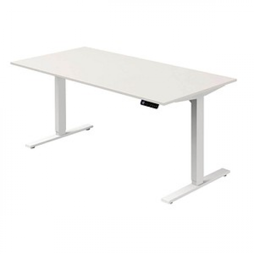 Kerkmann Move 3 elektrisch höhenverstellbarer Schreibtisch weiß rechteckig, T-Fuß-Gestell weiß 160,0 x 80,0 cm