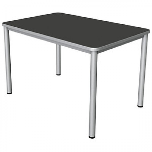 Kerkmann Prime Schreibtisch anthrazit rechteckig, 4-Fuß-Gestell silber 120,0 x 80,0 cm