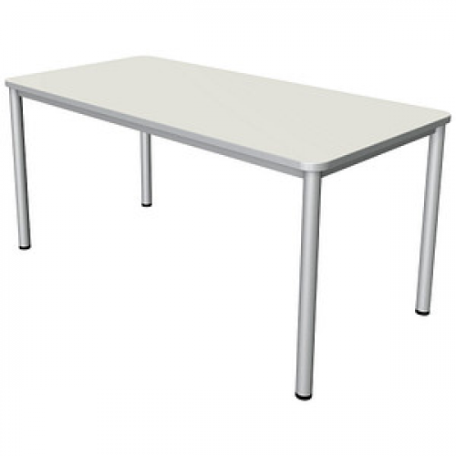 Kerkmann Prime Schreibtisch weiß rechteckig, 4-Fuß-Gestell silber 160,0 x 80,0 cm