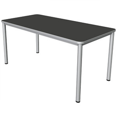 Kerkmann Prime Schreibtisch anthrazit rechteckig, 4-Fuß-Gestell silber 160,0 x 80,0 cm