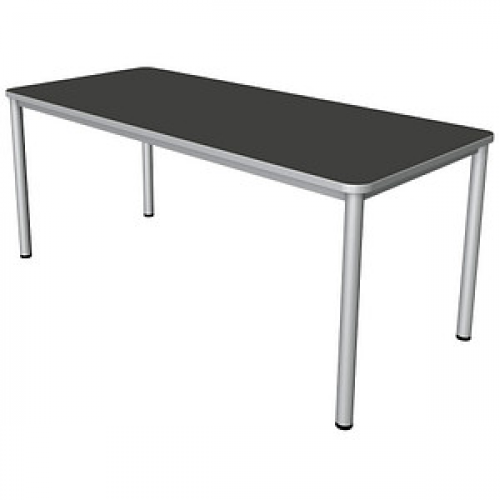 Kerkmann Prime Schreibtisch anthrazit rechteckig, 4-Fuß-Gestell silber 180,0 x 80,0 cm