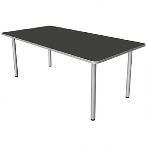 Kerkmann Prime Schreibtisch anthrazit rechteckig, 4-Fuß-Gestell silber 200,0 x 100,0 cm