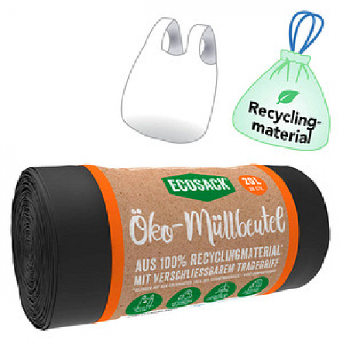 ECOSACK® Öko-Müllbeutel 20,0 l schwarz 20 µm, 20 St.