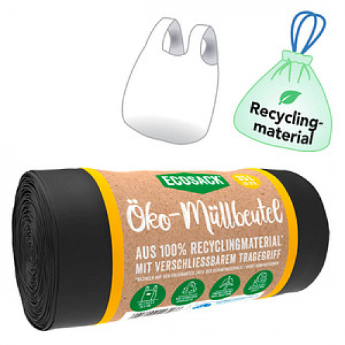 ECOSACK® Öko-Müllbeutel 35,0 l schwarz 20 µm, 20 St.