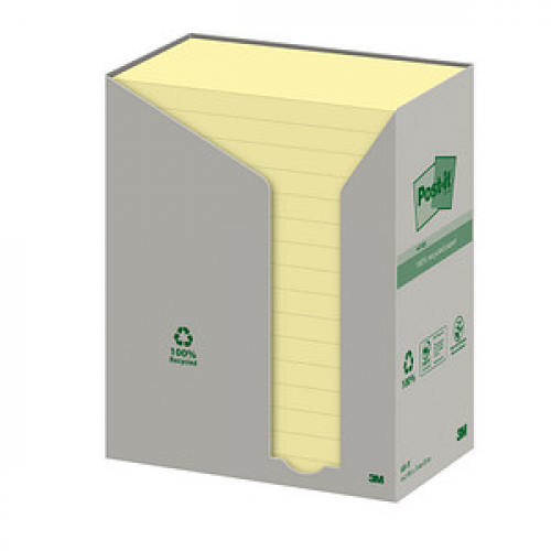 Post-it® Recycling Notes Haftnotizen 655-1T gelb, 16 Blöcke