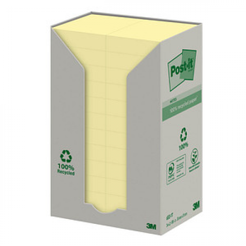 Post-it® Recycling Notes Haftnotizen 653-1T gelb, 24 Blöcke