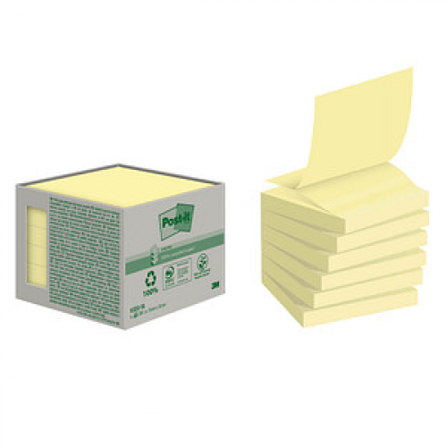 Post-it® Recycling Z-Notes Haftnotizen R3301B gelb, 6 Blöcke