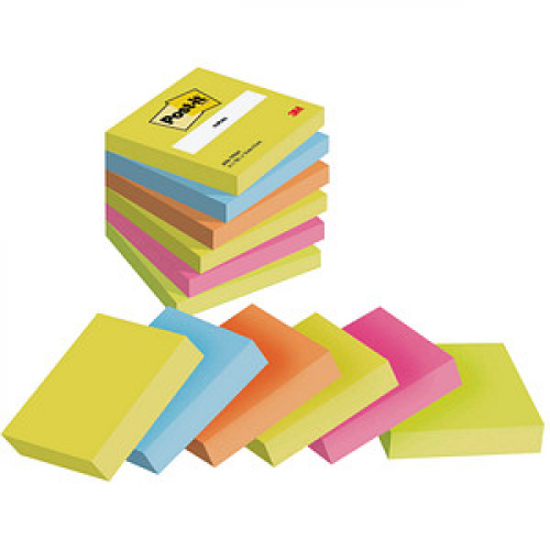 Post-it® Energetic Collection Haftnotizen 654TFEN farbsortiert 6 Blöcke