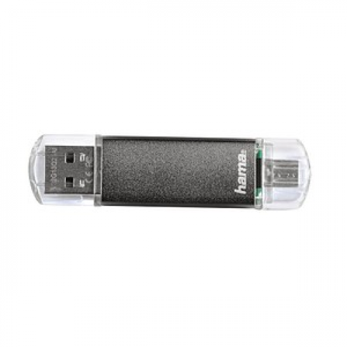 hama USB-Stick Laeta Twin grau 64 GB