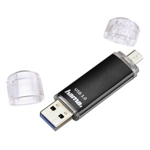 hama USB-Stick Laeta Twin schwarz 16 GB