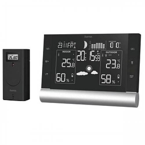 hama Black Line Plus Wetterstation schwarz