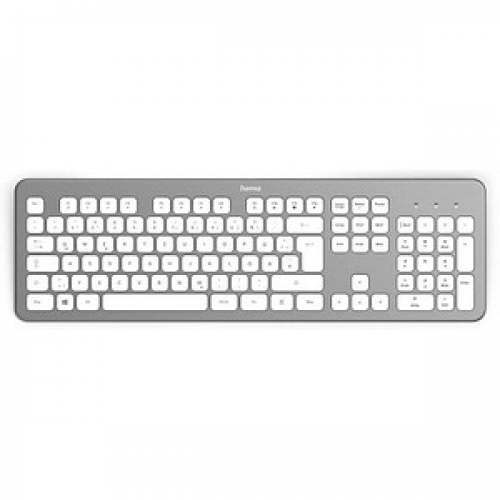 hama KW-700 Tastatur kabellos silber, weiß