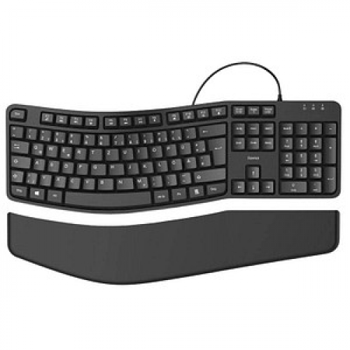 hama EKC-400 ergonomische Tastatur kabelgebunden schwarz