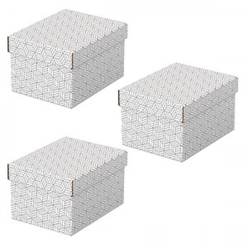 3 Esselte Home Aufbewahrungsboxen 6,5 l weiß 20,0 x 25,5 x 15,0 cm