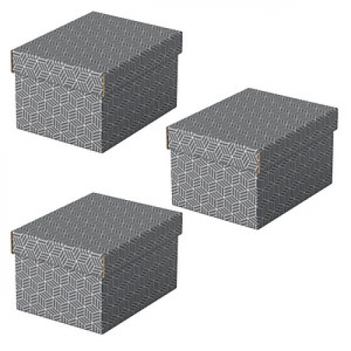 3 Esselte Home Aufbewahrungsboxen 6,5 l grau 20,0 x 25,5 x 15,0 cm