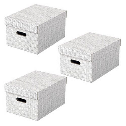 3 Esselte Home Aufbewahrungsboxen 17,5 l weiß 26,5 x 36,5 x 20,5 cm