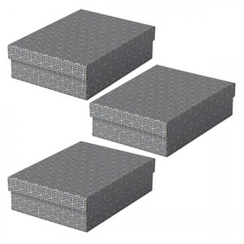 3 Esselte Home Aufbewahrungsboxen 8,0 l grau 26,5 x 36,0 x 10,0 cm