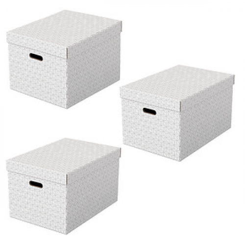 3 Esselte Home Aufbewahrungsboxen 50,0 l weiß 35,5 x 51,0 x 30,5 cm