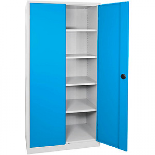 ADB Stahlschrank 40751 lichtgrau, lichtblau 92,0 x 50,0 x 195,0 cm, aufgebaut