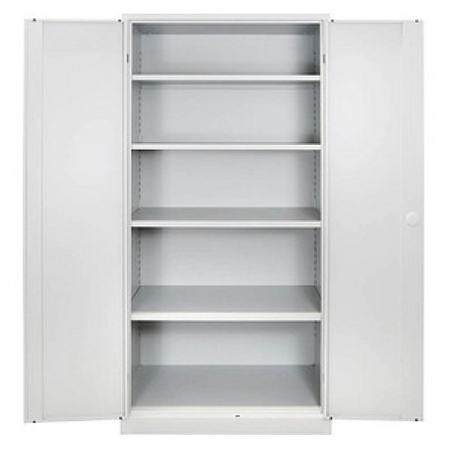 ADB Stahlschrank 40956 lichtgrau 92,0 x 42,0 x 195,0 cm, aufgebaut