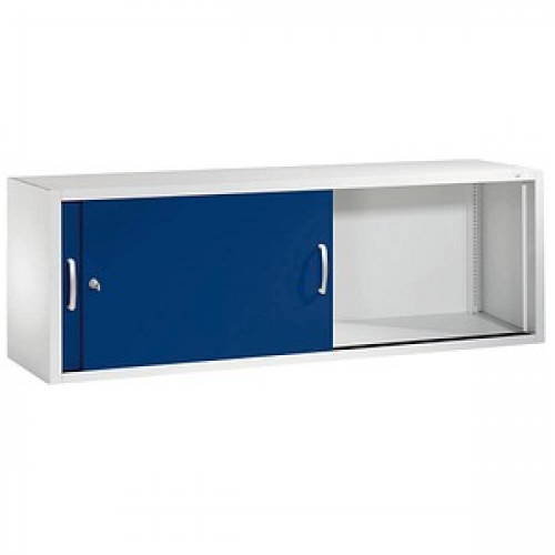 CP Aufsatz-Schiebetürenschrank C 2000 Acurado, 2144-00 S10033 lichtgrau, enzianblau keine Fachböden 160,0 x 40,0 x 50,0 cm