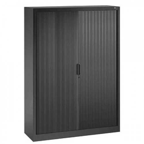 CP Omnispace Rollladenschrank schwarzgrau 3 Fachböden 120,0 x 42,0 x 166,0 cm