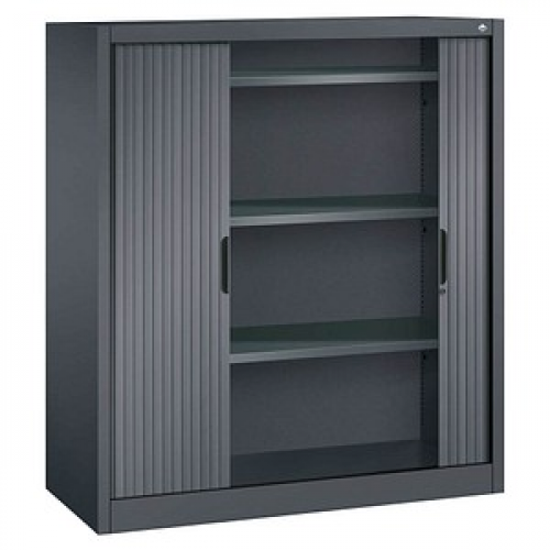 CP Omnispace Rollladenschrank schwarzgrau 3 Fachböden 120,0 x 42,0 x 134,5 cm