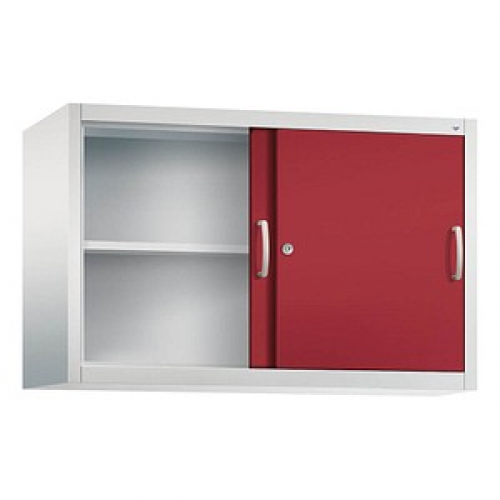 CP Aufsatz-Schiebetürenschrank C 2000 Acurado, 2045-00 S10092 lichtgrau, rubinrot 1 Fachboden 120,0 x 40,0 x 79,0 cm