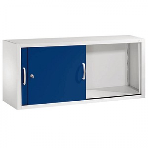 CP Aufsatz-Schiebetürenschrank C 2000 Acurado, 2044-00 S10041 lichtgrau, enzianblau keine Fachböden 120,0 x 40,0 x 50,0 cm