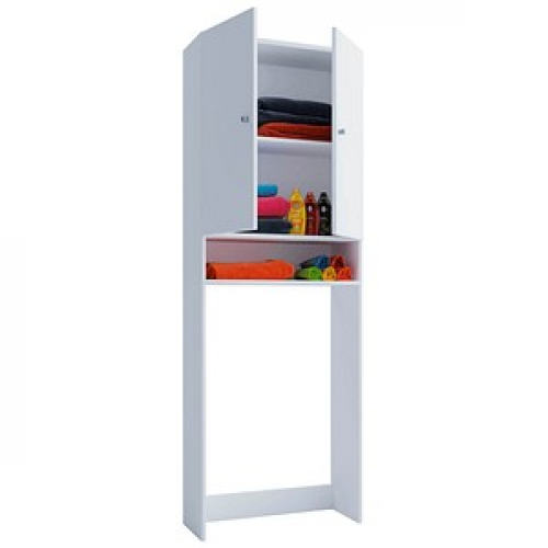 VCM my bath Waschmaschinenschrank Lona, 913840 weiß 1 Fachboden 64,0 x 27,0 x 182,0 cm