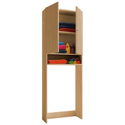 VCM my bath Waschmaschinenschrank Lona, 913842 buche 1 Fachboden 64,0 x 27,0 x 182,0 cm