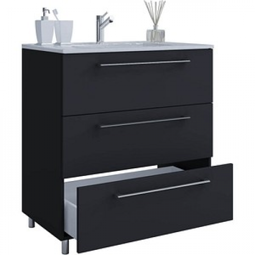 VCM my bath Badmöbel-Set Schubo 914851 schwarz 60,0 x 46,0 x 86,0 cm