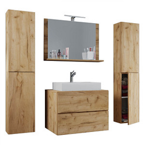 VCM my bath Badmöbel-Set Lendas XL 915212 honig-eiche 127,0 x 52,0 x 150,0 cm