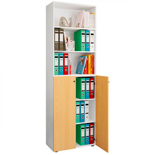 VCM my office Regalschrank 2XL Lona, 919153 buche, weiß 70,2 x 39,0 x 220,0 cm