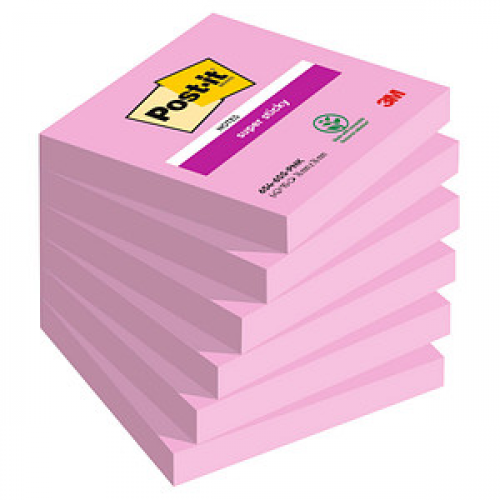 Post-it® Super Sticky Haftnotizen extrastark pink, 6 Blöcke