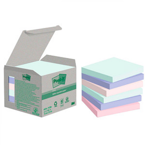 Post-it® Recycling Notes Rainbow Haftnotizen farbsortiert, 6 Blöcke