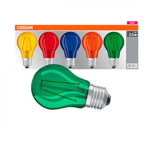 5 OSRAM LED-Lampen STAR DÉCOR CLASSIC A E27 2,5 W farbig