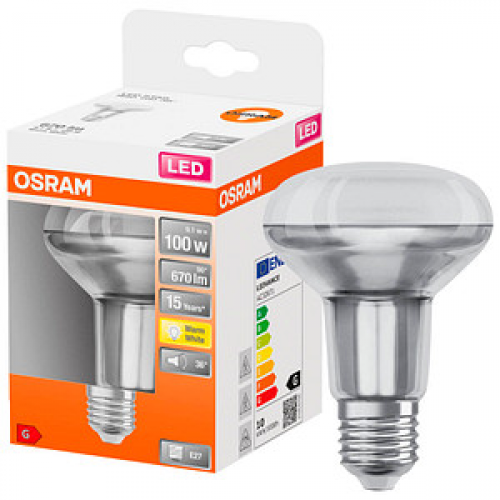 OSRAM LED-Lampe STAR R80 100 E27 9,1 W klar