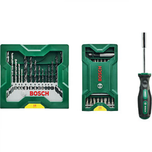 AKTION: BOSCH 25+15+1 Mini-X-Line Sets plus Griff Bohrer- und Bit-Set, 41-teilig mit Prämie nach Registrierung