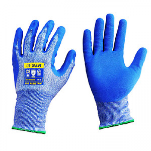 S&R unisex Arbeitshandschuhe blau Größe 8 1 Paar