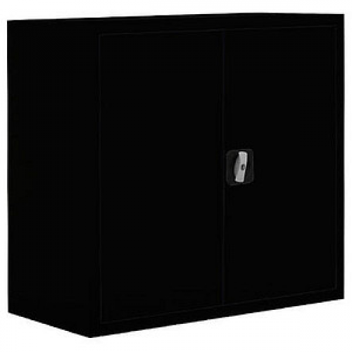 LÜLLMANN Stahlschrank 530309 tiefschwarz 80,0 x 38,3 x 75,0 cm, aufgebaut