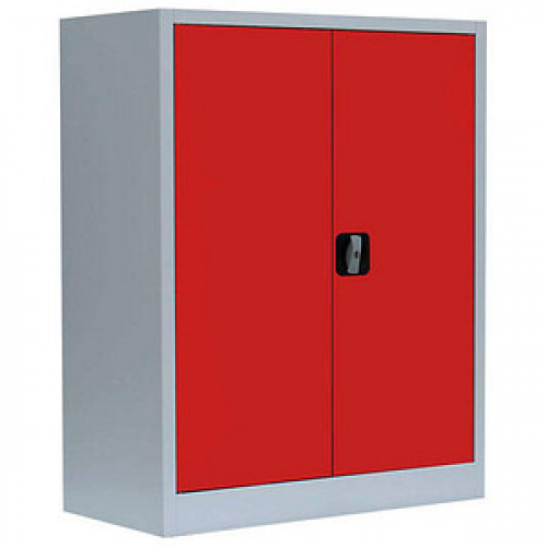 LÜLLMANN Stahlschrank 530314 feuerrot, lichtgrau 80,0 x 38,3 x 100,0 cm, aufgebaut