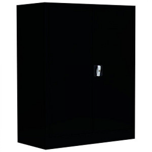 LÜLLMANN Stahlschrank 530319 tiefschwarz 80,0 x 38,3 x 100,0 cm, aufgebaut